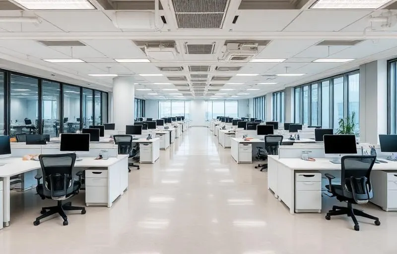 Commercial office space being cleared for business liquidation