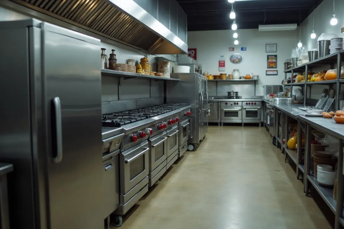 Commercial kitchen equipment ready for auction