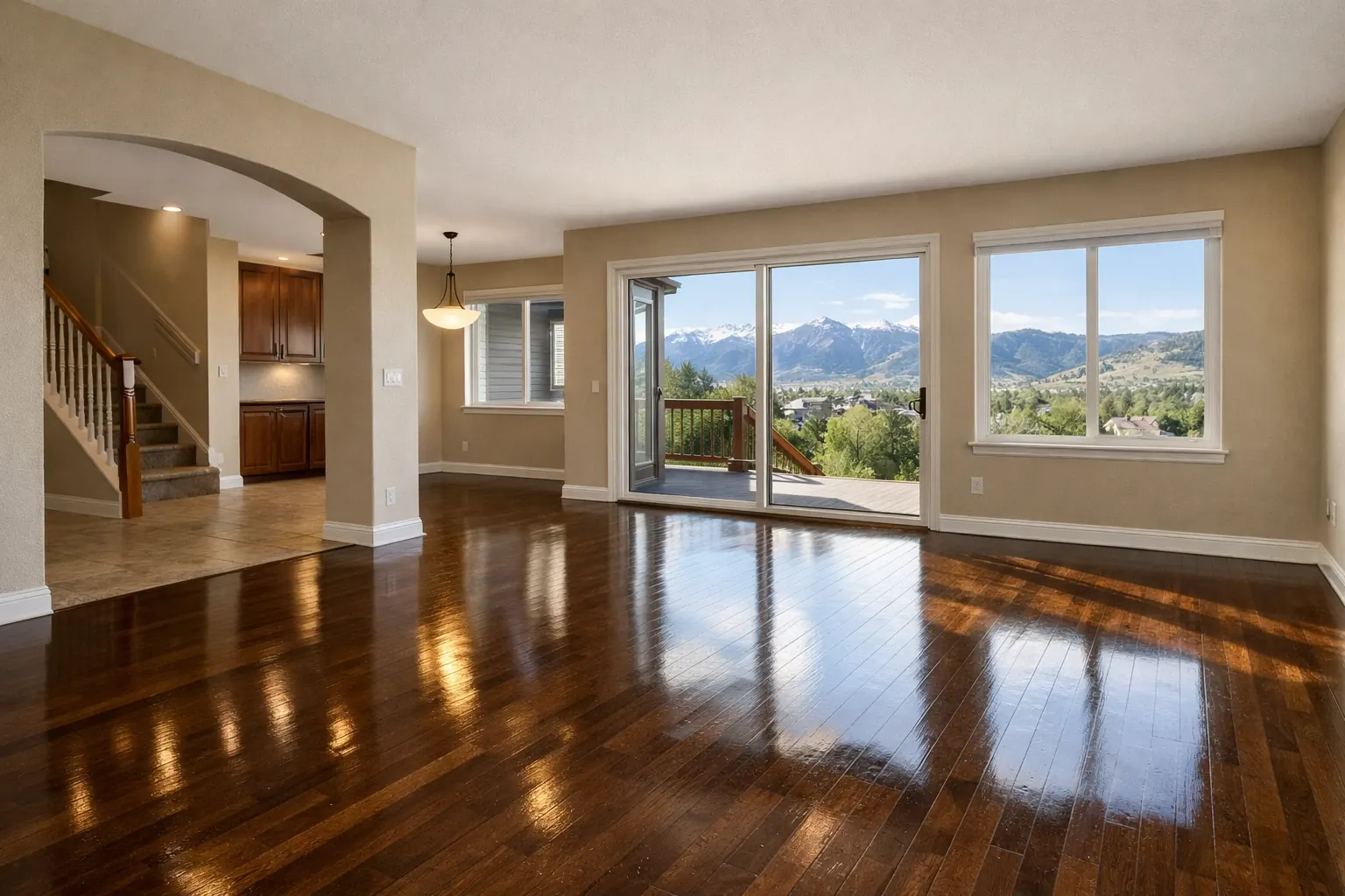 Freshly cleared empty Colorado home interior ready for listing after estate clean out