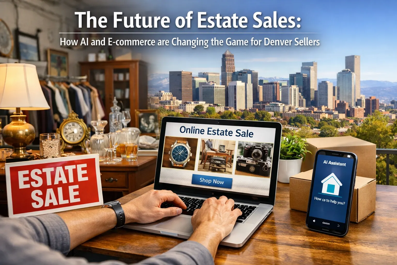 Cover photo for the article “The Future of Estate Sales: How AI and E-commerce are Changing the Game for Denver Sellers”
